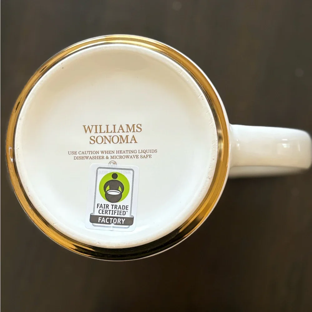 Williams-Sonoma Gold Monogram Mug, R